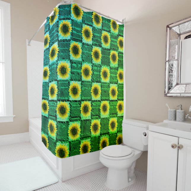 Tournesol rideau de douche (En situation)