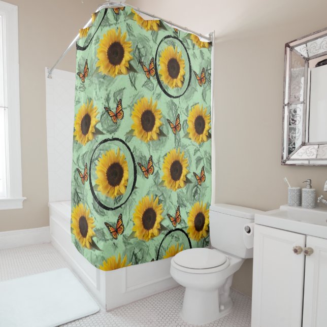 Tournesol rideau de douche (En situation)