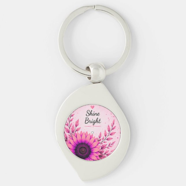 Tournesol Rose Clair Porte-Clé Inspirant (Devant)