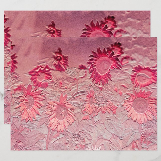 Tournesol rose Floral Vintage Design chic (Devant / Derrière)