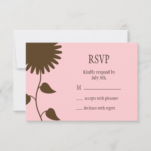Tournesol RSVP sur rose (Devant)