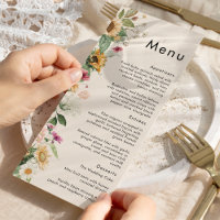 Tournesol Rustique Beige Mariage plat Menu