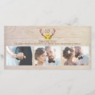 Tournesol Rustique Cerfs Antlers Mariage Merci