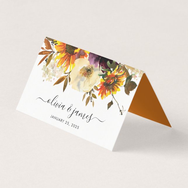 Tournesol rustique Couleur d'eau Chute Mariage flo (Front)