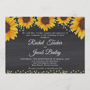 Tournesol Rustique Gold & Faire-part de mariage de