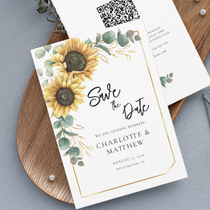 Tournesol rustique QR Code Mariage Enregistrer la