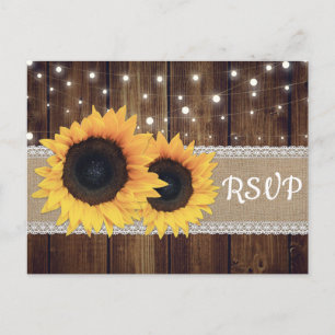 Tournesol Rustique RSVP Carte postale Choix de rep