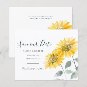 Tournesol Sauvez la date Pays Faire-part