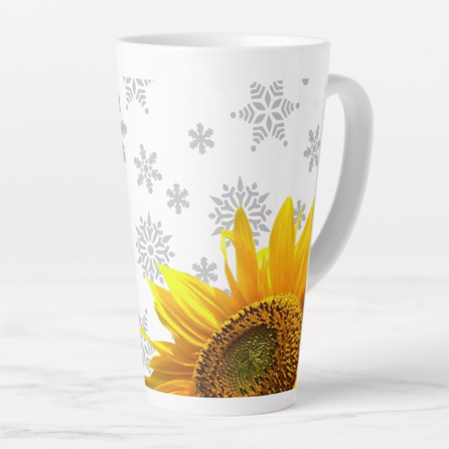 Tournesol Snowflakes Latte Mug (Angle droit)