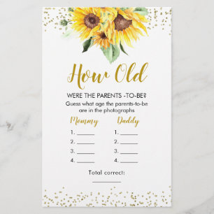Tournesol Sur Le Chemin Baby shower Comment vieux