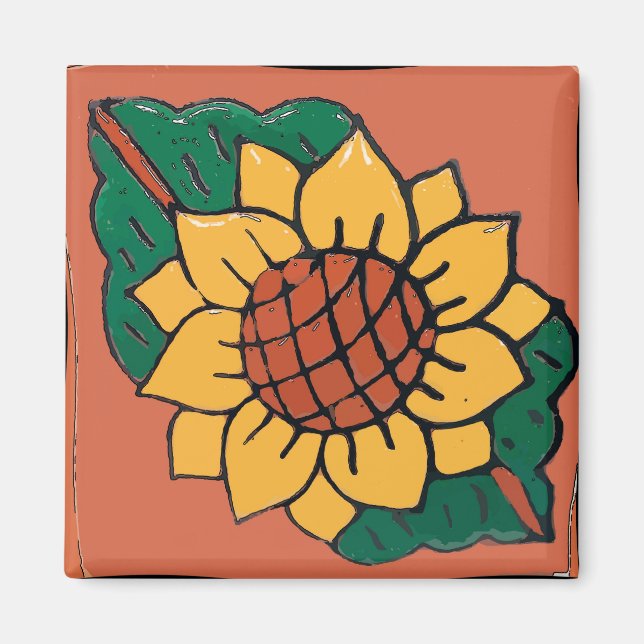 Tournesol, Ukraine, Aimant En Carreaux (Devant)