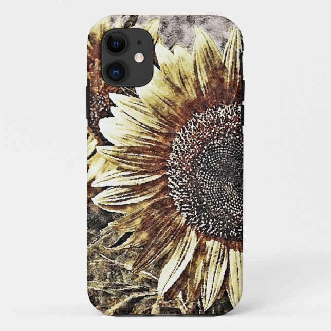 Tournesol vintage #4 - coque iphone (Dos)