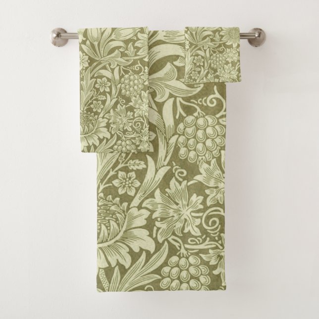 Tournesol William Morris Vintage Olive Damask (En situation)