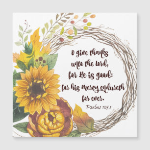 Tournesol Wreath : Donnez Merci Psaumes Bible Vers