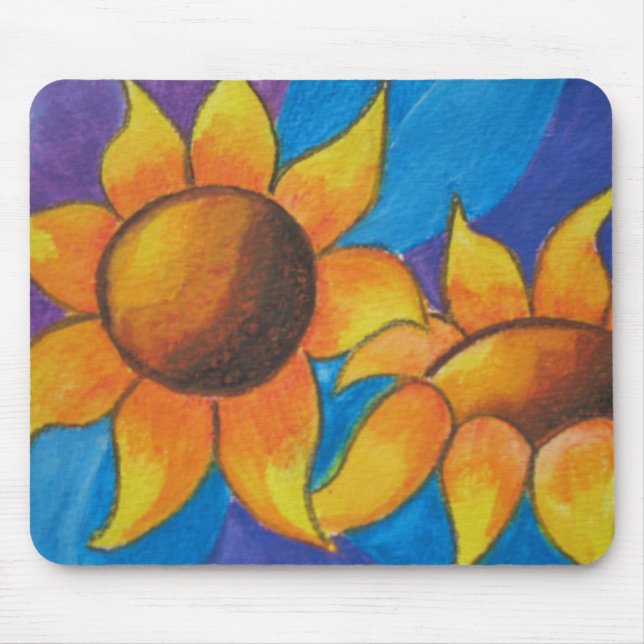 Tournesols abstraits peignant le tapis de souris (Devant)