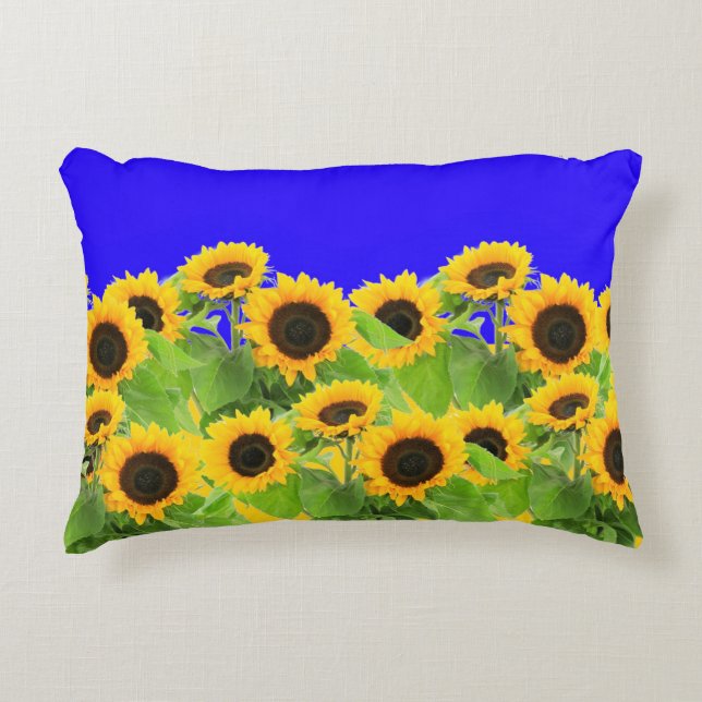 Tournesols Accent Coussin Ukraine Drapeau Couleurs (Devant)