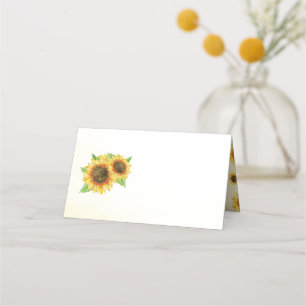 Tournesols Aquarelle Noir Cartes de Place