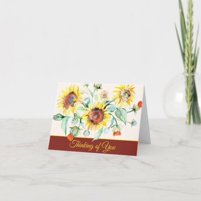 Tournesols aquarelle personnalisables (Devant)