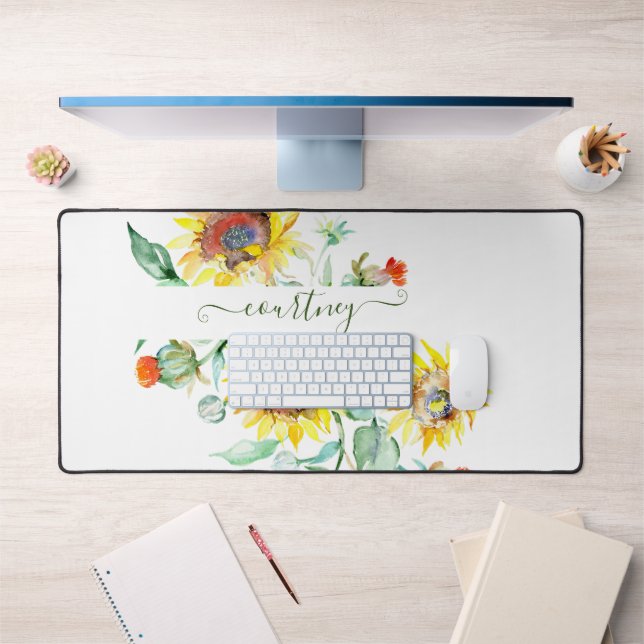 Tournesols aquarelle personnalisés    (Bureau 1)