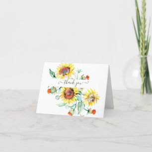 Tournesols aquarelle personnalisés    merci ca