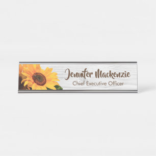 Tournesols Bureau joyeux Plaque de nom de l'enseig