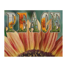 Tournesols de la paix en bois Art