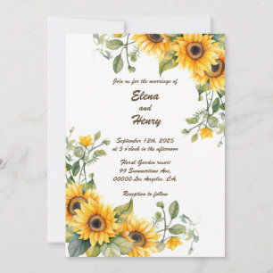 Tournesols d'or : Faire-part de mariage personnali
