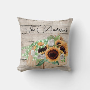 Tournesols et bois oreiller à lancer sur mesure