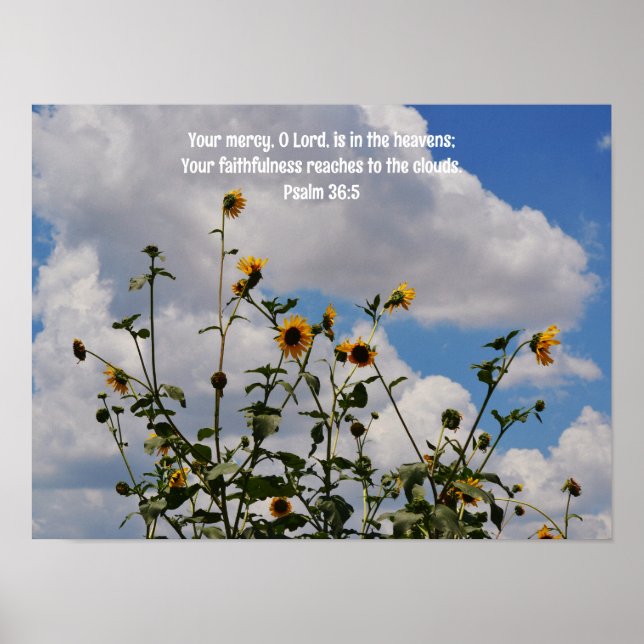Tournesols et nuages Bible Verse Art Poster (Devant)