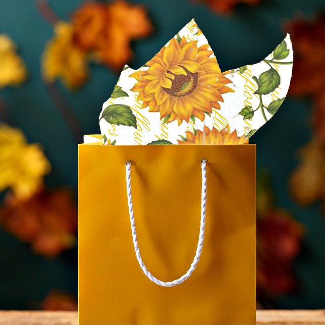 Tournesols et papier de soie texte (Créateur téléchargé)