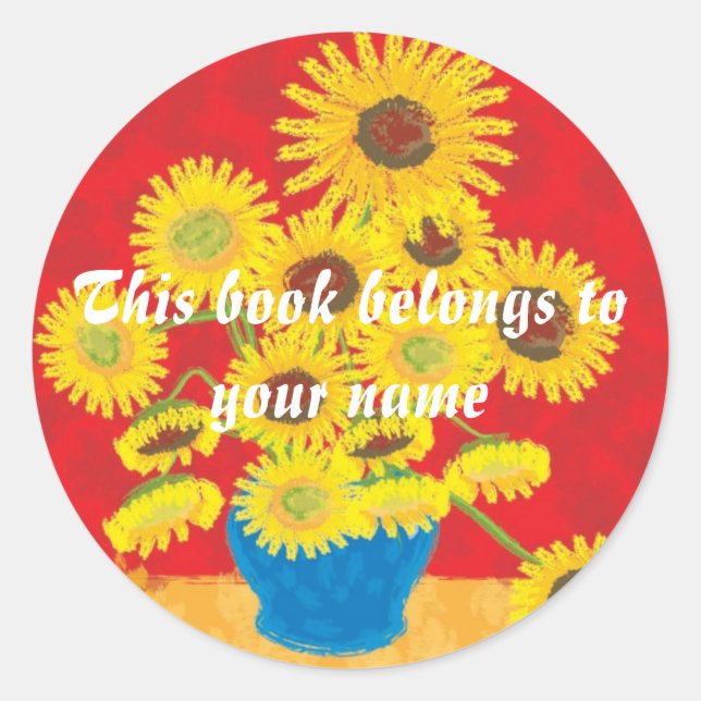 Tournesols, Étiquette de livres (Devant)