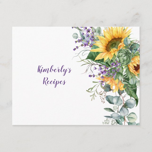 Tournesols, Eucalyptus et Lavande Recette Florale (Devant)