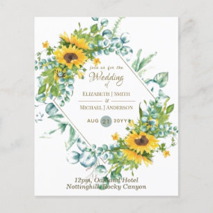 Tournesols Eucalyptus Vert Mariage Invitations