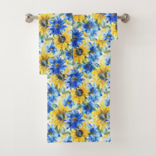 Tournesols Floraux Jaune Bleu