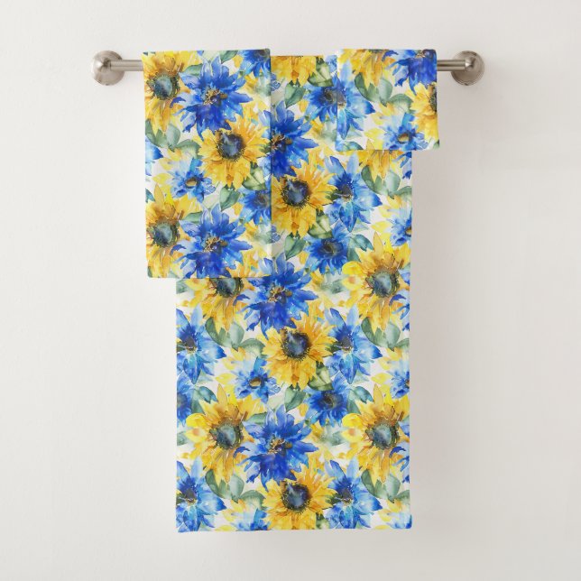 Tournesols Floraux Jaune Bleu (En situation)