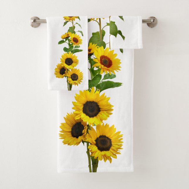 Tournesols Jaune Clair sur Fond Blanc (En situation)