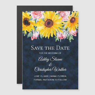 Tournesols Roses Roses Bleu Marine Mariage Sauvega