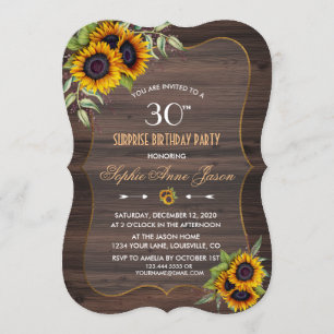 Tournesols rustiques Bois Invitation de fête d'ann