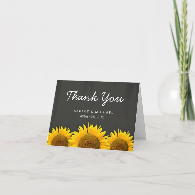 Tournesols rustiques Merci Tableau noir Blanc Noir (Devant)