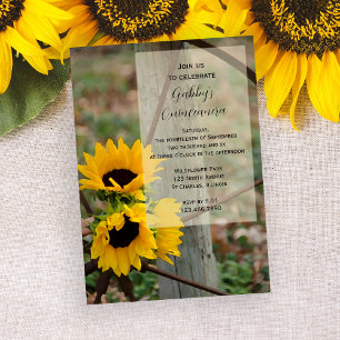 Tournesols rustiques Quinceanera Party Invitation