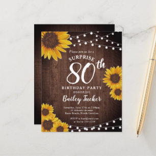 Tournesols rustiques Surprise 80e anniversaire Inv