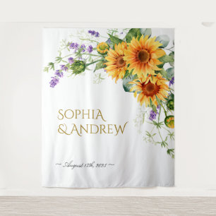 Tournesols rustiques & Tapisserie Mariage Lavande