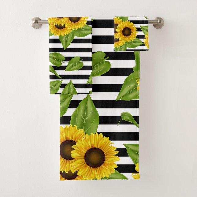Tournesols sur fond noir et blanc  (En situation)
