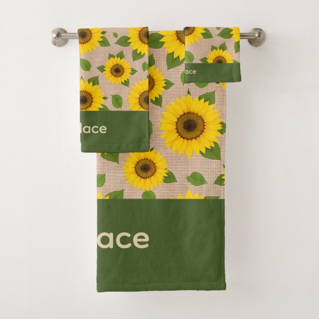 Tournesols sur toile de jute (En situation)