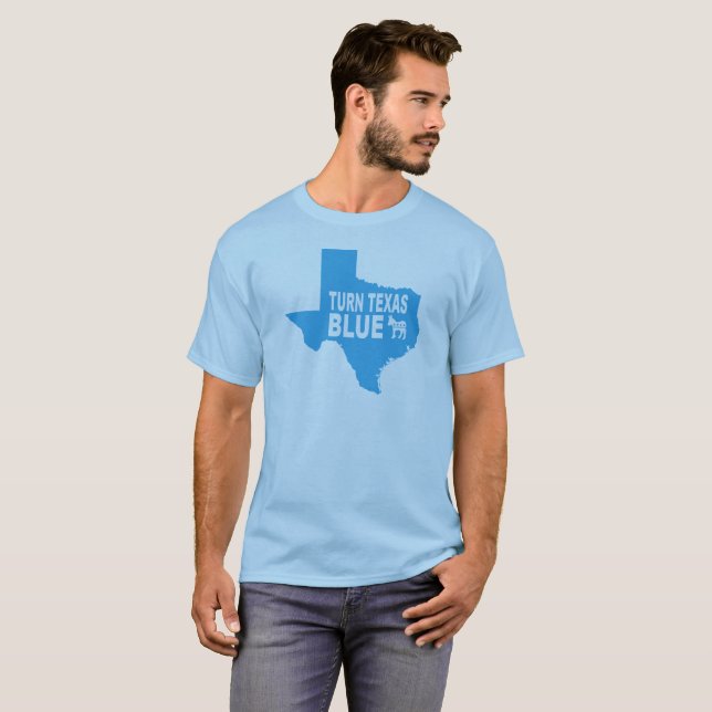 Tournez le Texas le T-shirt que bleu | peignent (Devant entier)