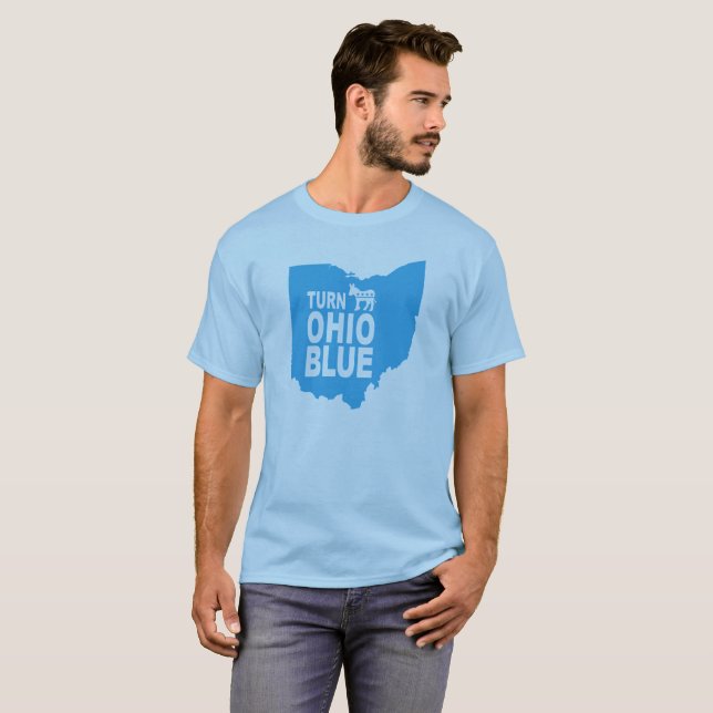 Tournez l'état libéral progressif bleu du T-shirt (Devant entier)