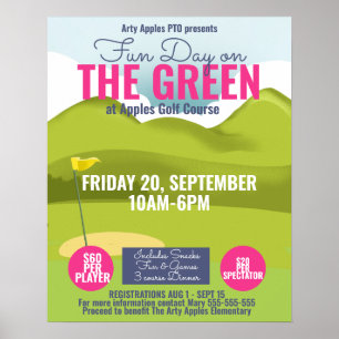 tournoi de golf levée de fonds flyer et affiche