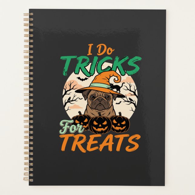 Tours de pug d'Halloween pour sorcière de friandis (Devant)
