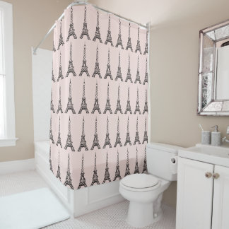 Tours Eiffel rose Rideau de douche