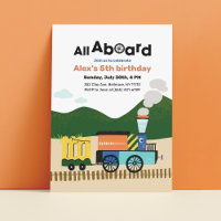 Tous à bord du train Invitations fête d'anniversai